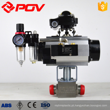 Controle de fluxo de 2 polegadas de redução de pressão pneumática válvula de esfera